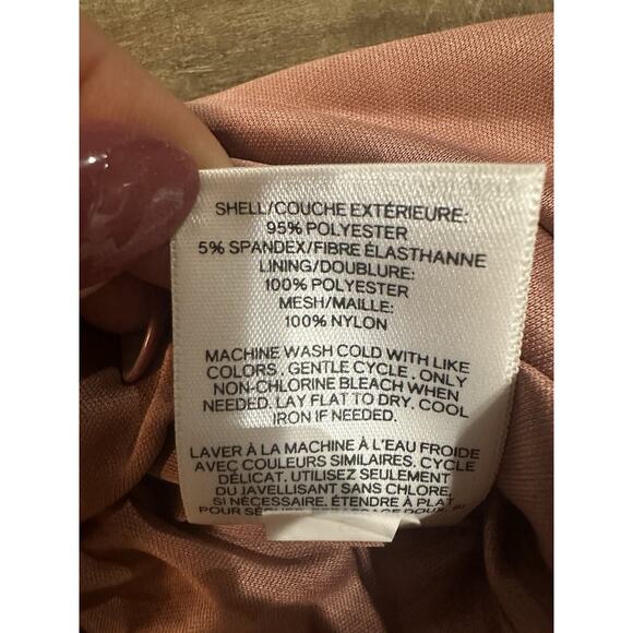 NWT EXPRESS Blush Ruffle Sleeve V Neck Sheath Stretch Dress Women's Size Small - Picture 16 of 16